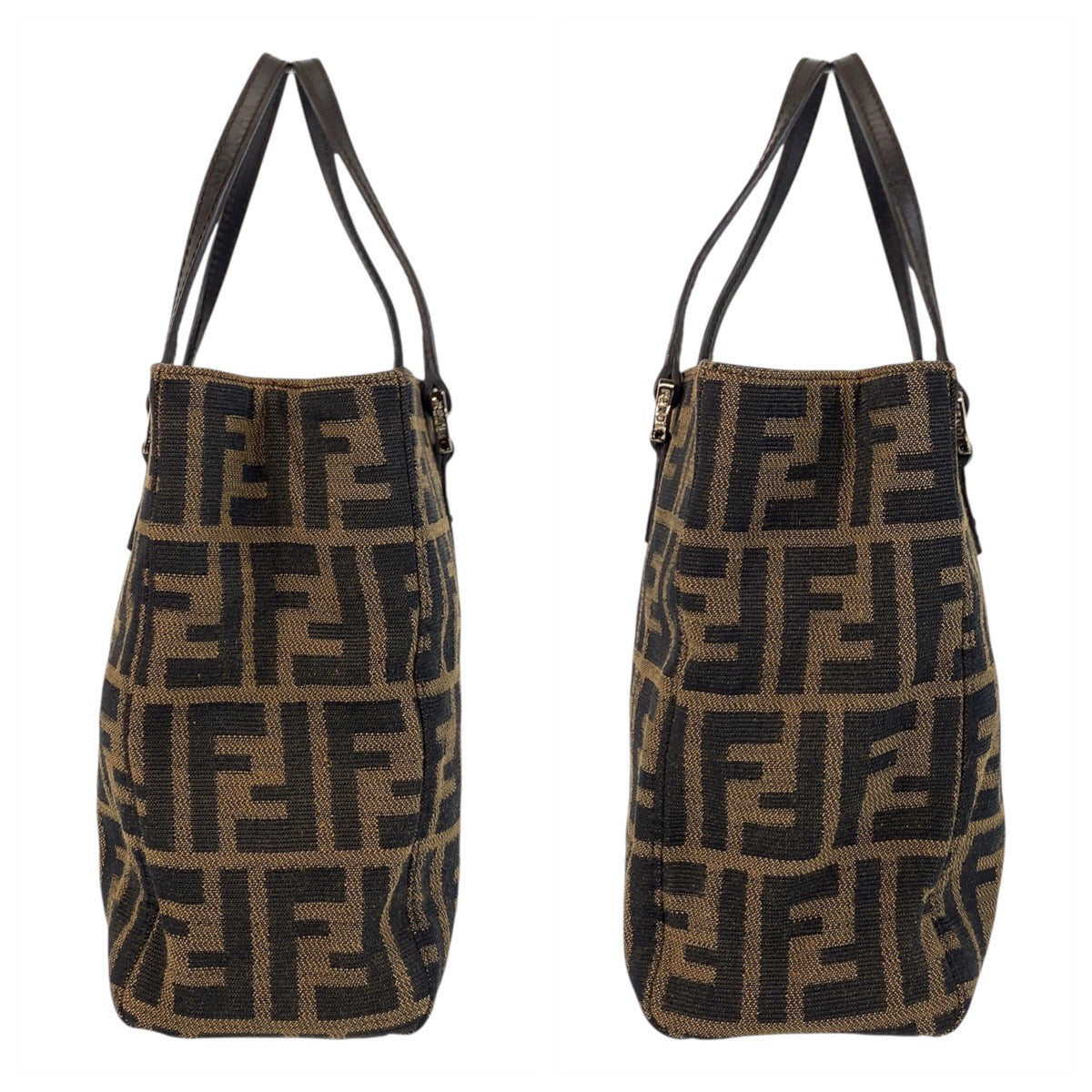 17162
FENDI フェンディ ズッカ ブラウン シルバー金具 キャンバス / レザー 8BH072 トートバッグ ハンドバッグ  レディース ABP45