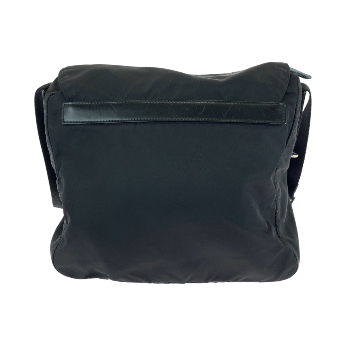 17163
PRADA プラダ テスート 三角ロゴプレート ブラック 黒 シルバー金具 ナイロン ショルダーバッグ ポシェット  メンズ ABP42