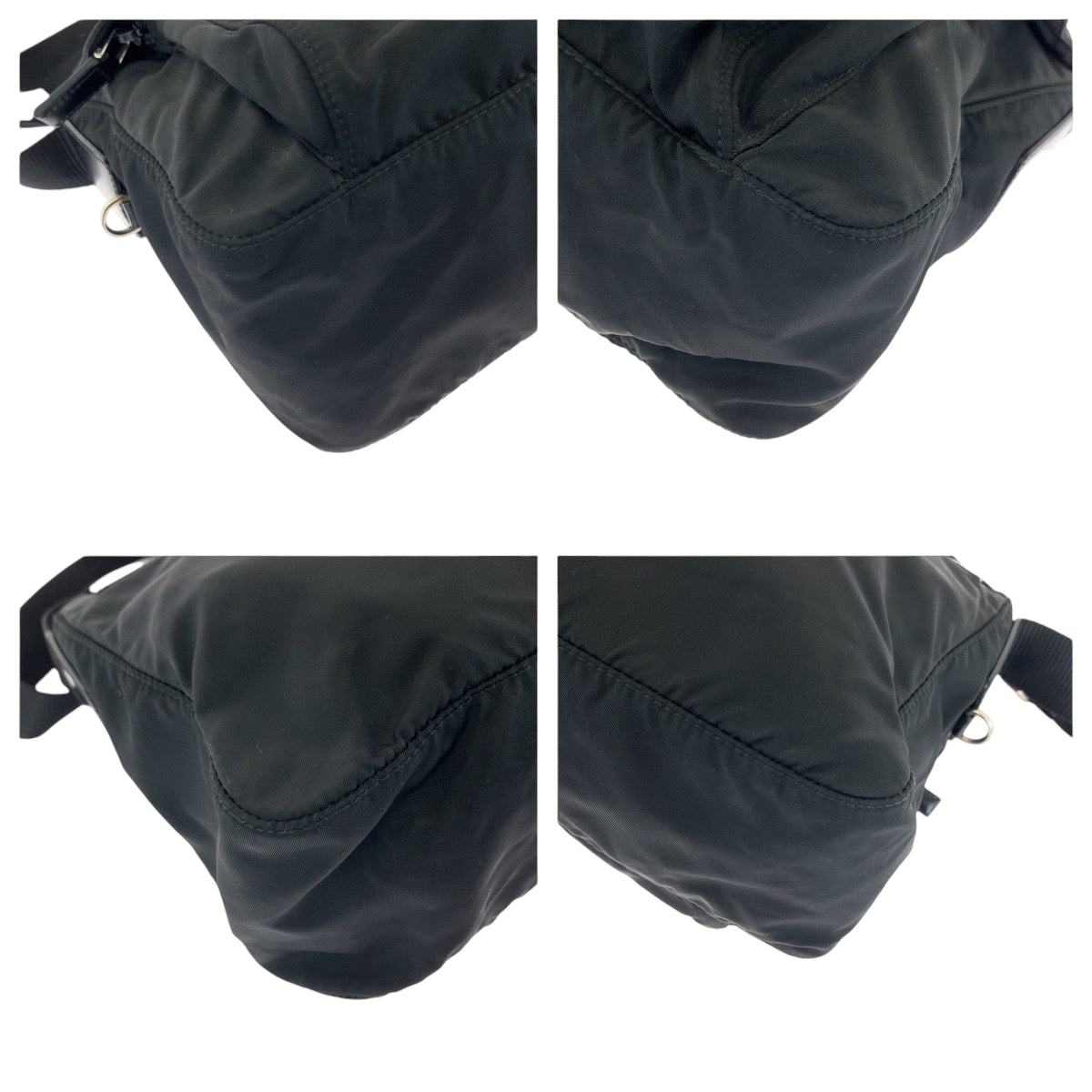 17163
PRADA プラダ テスート 三角ロゴプレート ブラック 黒 シルバー金具 ナイロン ショルダーバッグ ポシェット  メンズ ABP42