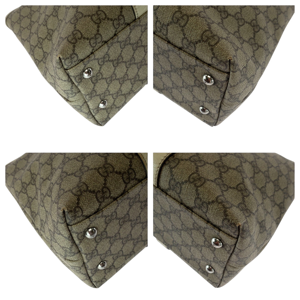 17165
GUCCI グッチ ベージュ アイボリー シルバー金具 GGスプリームキャンバス 114695 トートバッグ ショルダーバッグ  レディース AB28