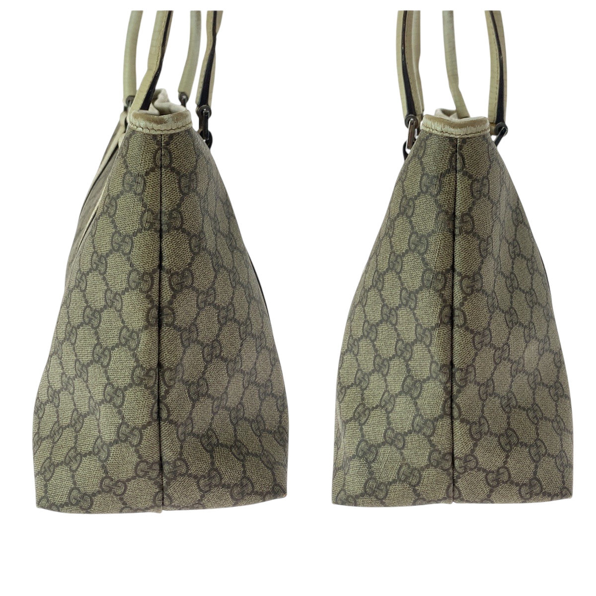 17165
GUCCI グッチ ベージュ アイボリー シルバー金具 GGスプリームキャンバス 114695 トートバッグ ショルダーバッグ  レディース AB28