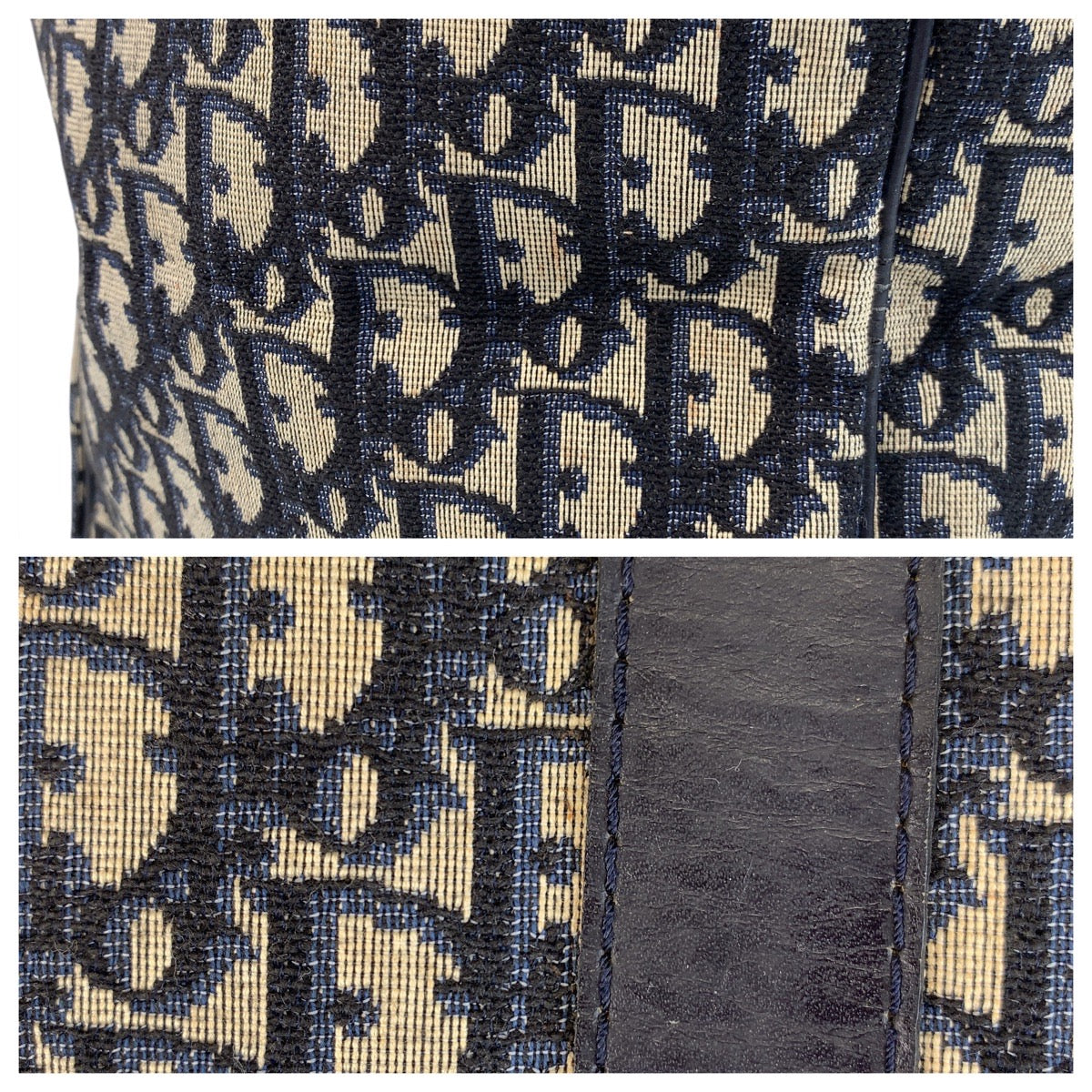 17166
Dior ディオール ヴィンテージ トロッター ネイビー シルバー金具 キャンバス / レザー ボストンバッグ  レディース AB56