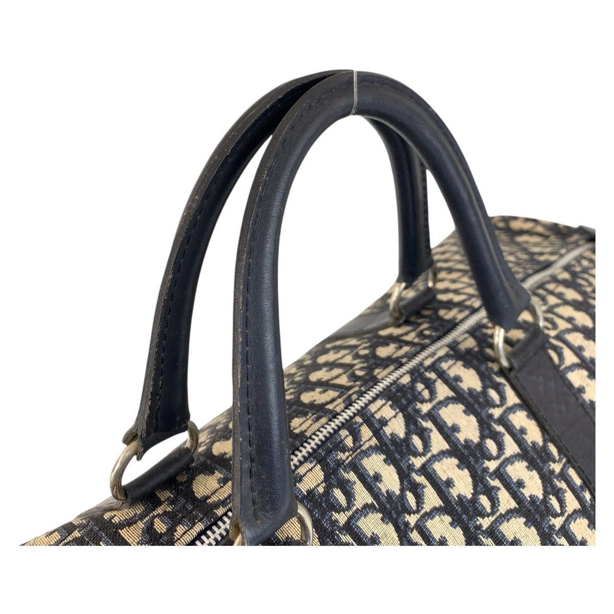 17166
Dior ディオール ヴィンテージ トロッター ネイビー シルバー金具 キャンバス / レザー ボストンバッグ  レディース AB56