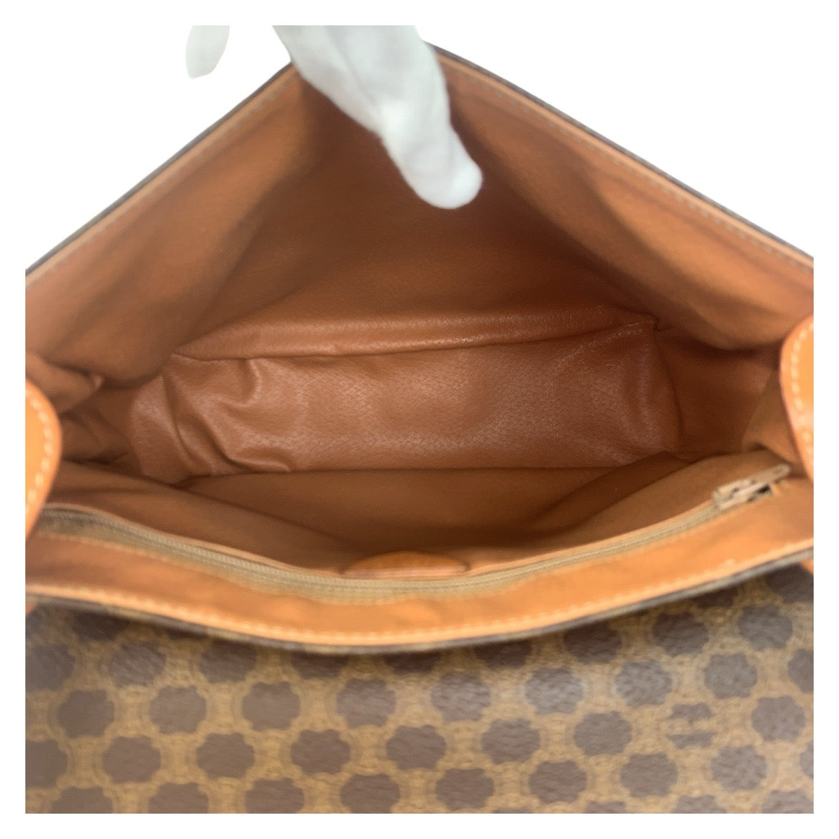 17167
CELINE セリーヌ ヴィンテージ マカダム サークルロゴ金具 ブラウン ゴールド金具 PVC / レザー JMB11 ショルダーバッグ メッセンジャーバッグ  レディース AB40