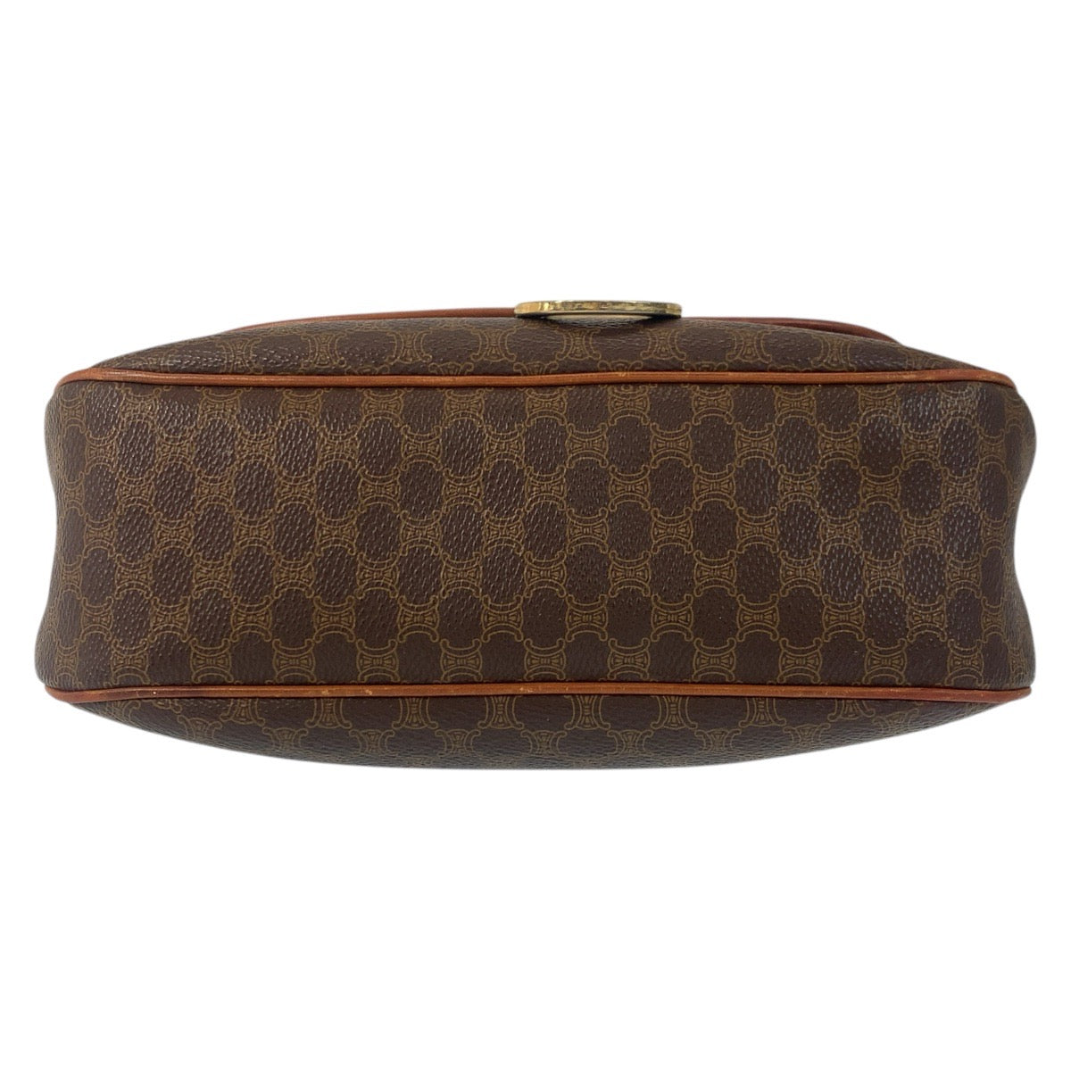 17167
CELINE セリーヌ ヴィンテージ マカダム サークルロゴ金具 ブラウン ゴールド金具 PVC / レザー JMB11 ショルダーバッグ メッセンジャーバッグ  レディース AB40