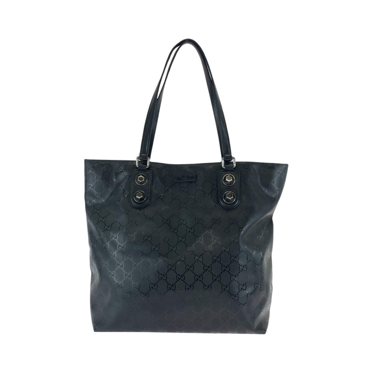 17169
GUCCI グッチ GGインプリメ ブラック 黒 シルバー金具 PVC 229848 トートバッグ ショルダーバッグ  メンズ AB32