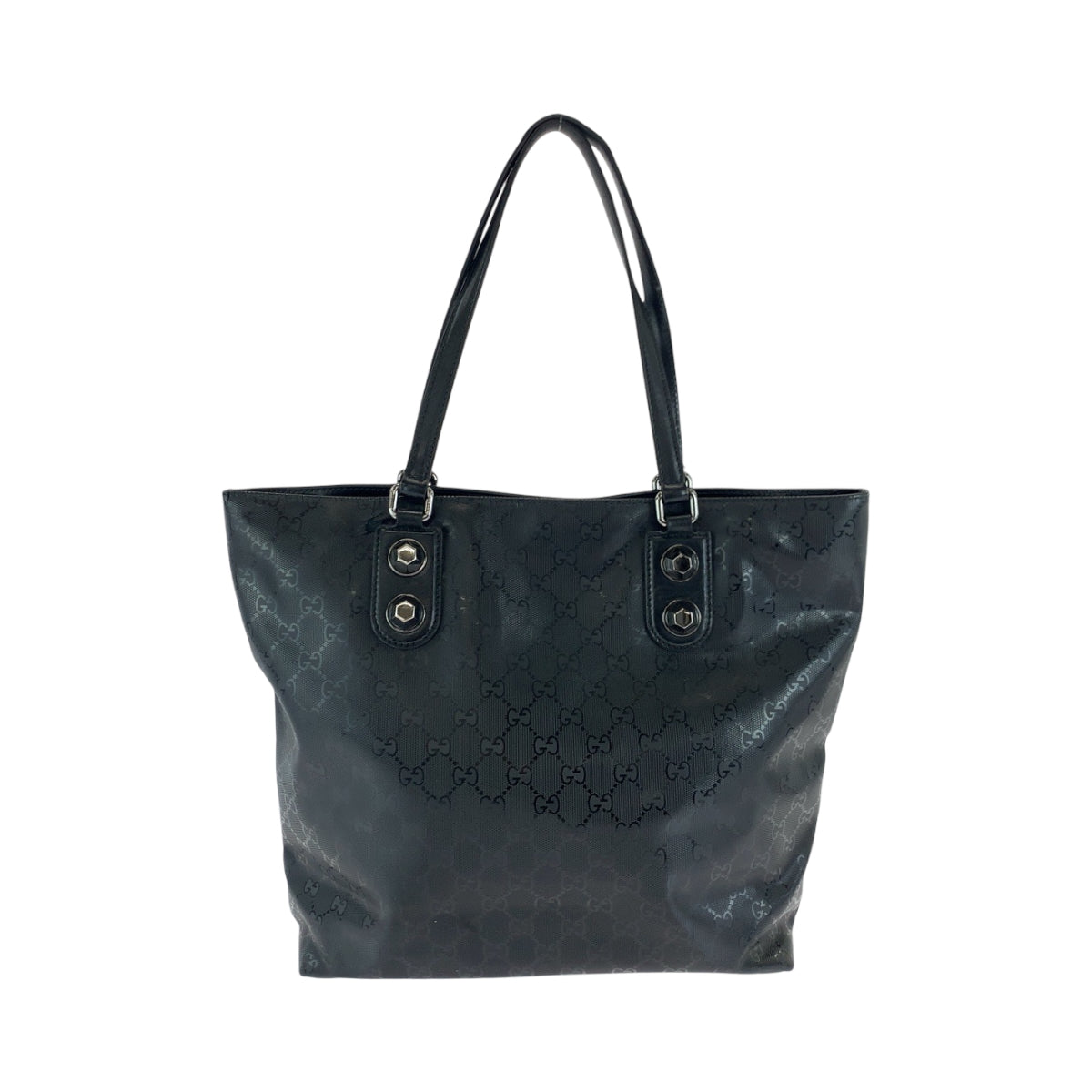 17169
GUCCI グッチ GGインプリメ ブラック 黒 シルバー金具 PVC 229848 トートバッグ ショルダーバッグ  メンズ AB32