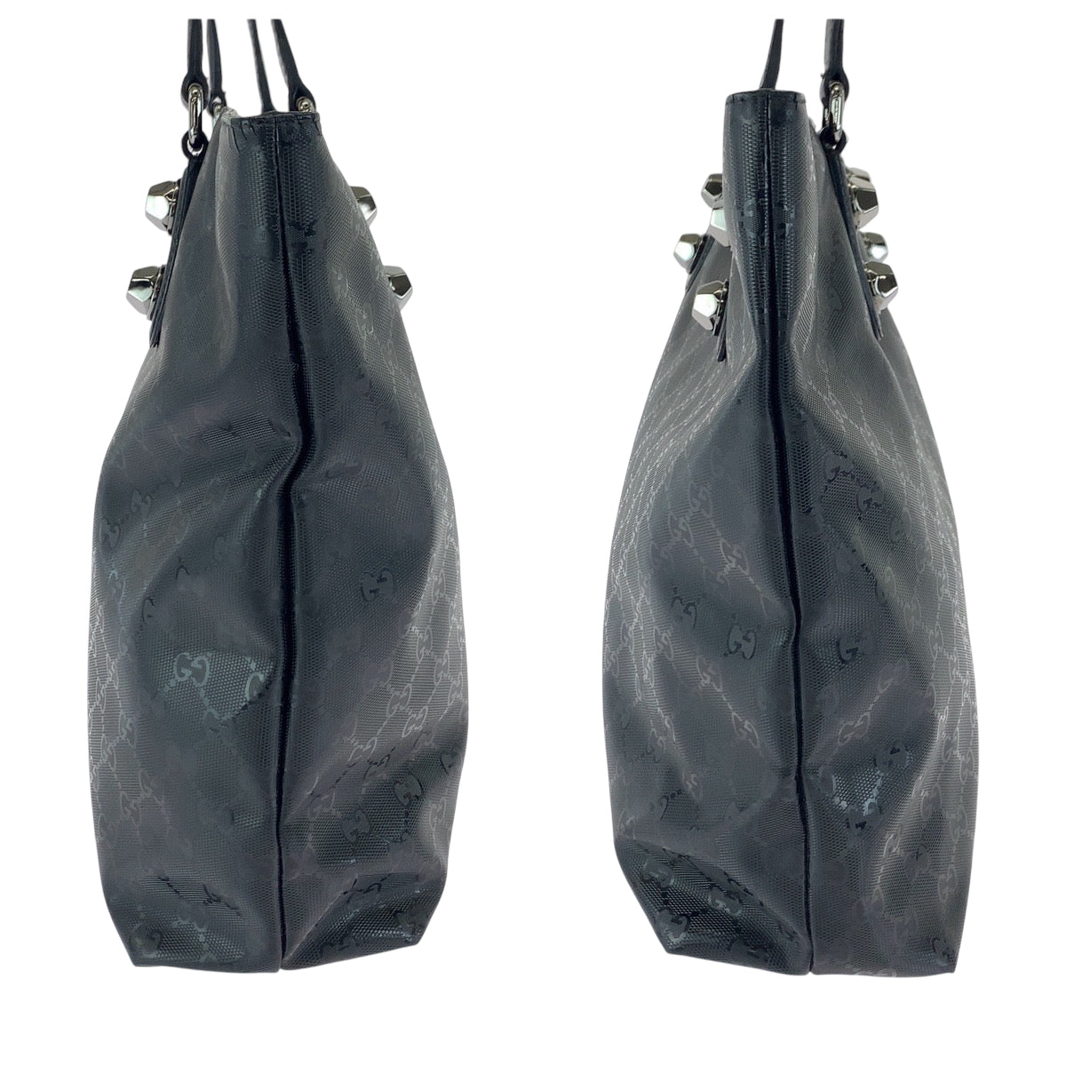 17169
GUCCI グッチ GGインプリメ ブラック 黒 シルバー金具 PVC 229848 トートバッグ ショルダーバッグ  メンズ AB32