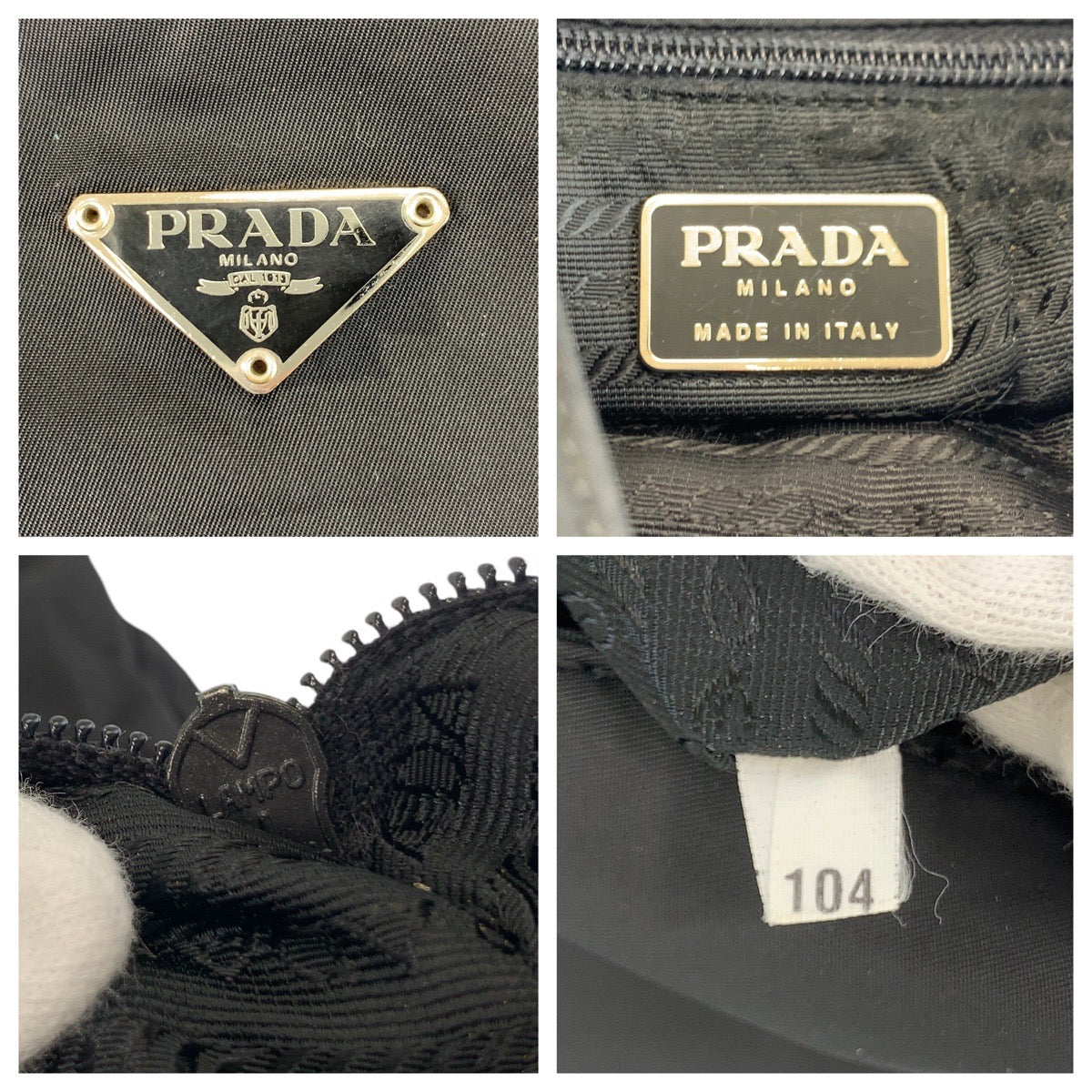 17170
PRADA プラダ テスート 三角ロゴプレート ブラック 黒 シルバー金具 ナイロン ショルダーバッグ メッセンジャーバッグ  レディース AB39