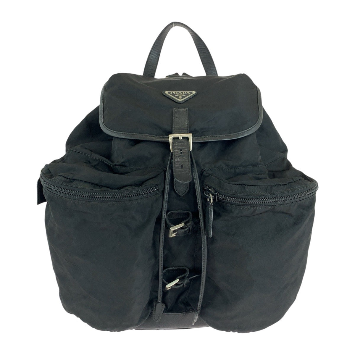 17173
PRADA プラダ テスート ブラック 黒 シルバー金具 ナイロン リュックサック バックパック 男女兼用  レディース ABP52