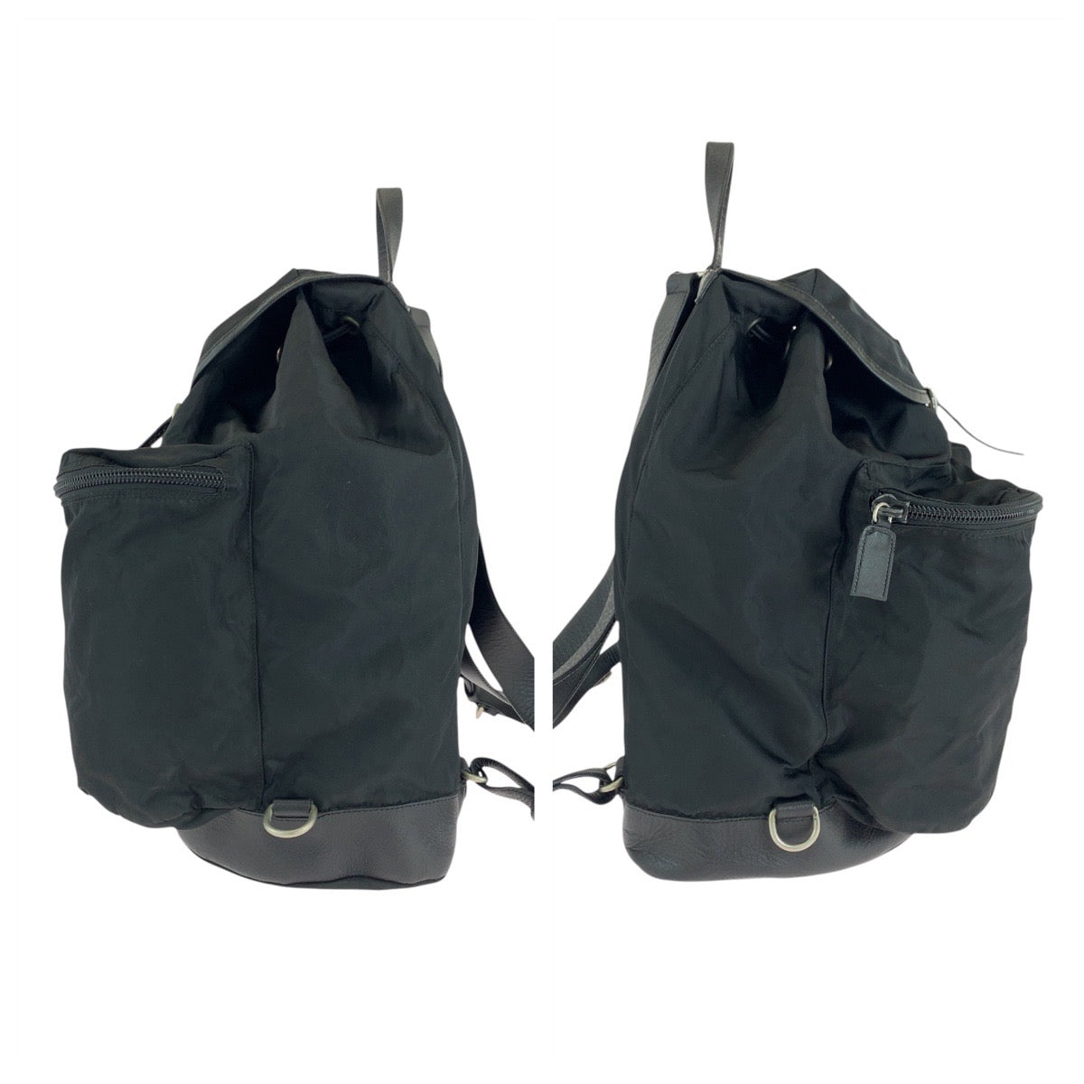 17173
PRADA プラダ テスート ブラック 黒 シルバー金具 ナイロン リュックサック バックパック 男女兼用  レディース ABP52