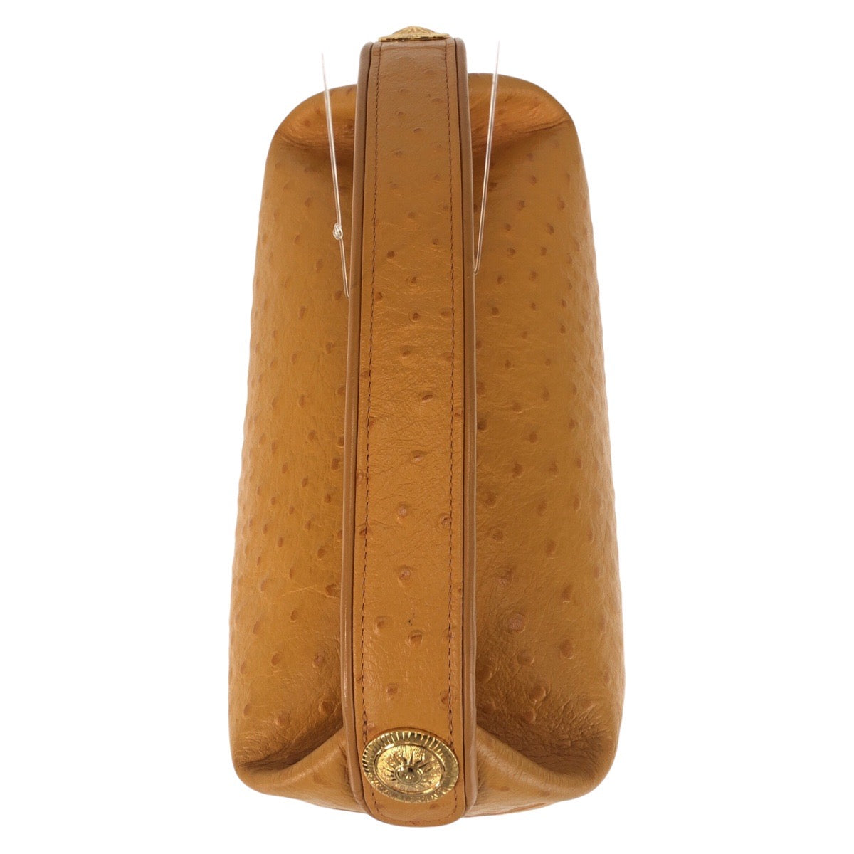 17175
VERSACE ヴェルサーチ ヴィンテージ サンバースト 型押し イエロー ゴールド金具 レザー ハンドバッグ バニティバッグ  レディース A75