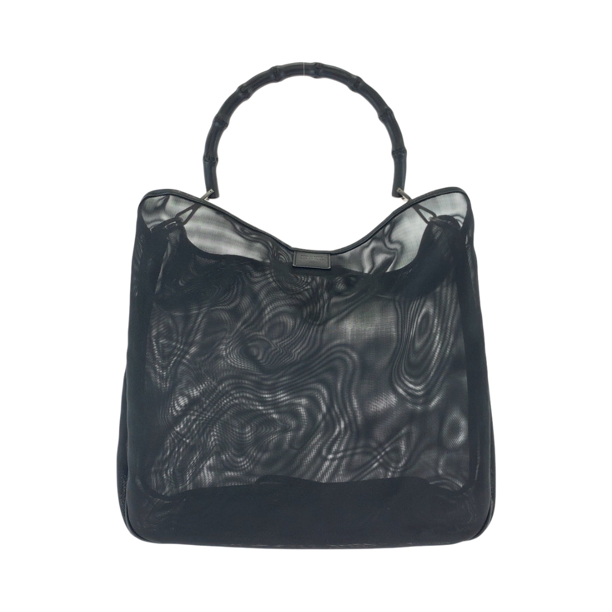 17177
GUCCI グッチ バンブー メッシュ ブラック 黒 シルバー金具 ナイロン 001 3303 トートバッグ ショルダーバッグ  レディース