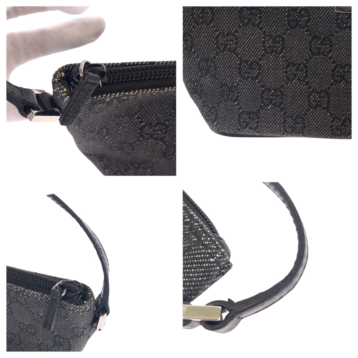 17178
GUCCI グッチ グレー シルバー金具 GGキャンバス 07198 ハンドバッグ アクセサリーポーチ  レディース ABP34