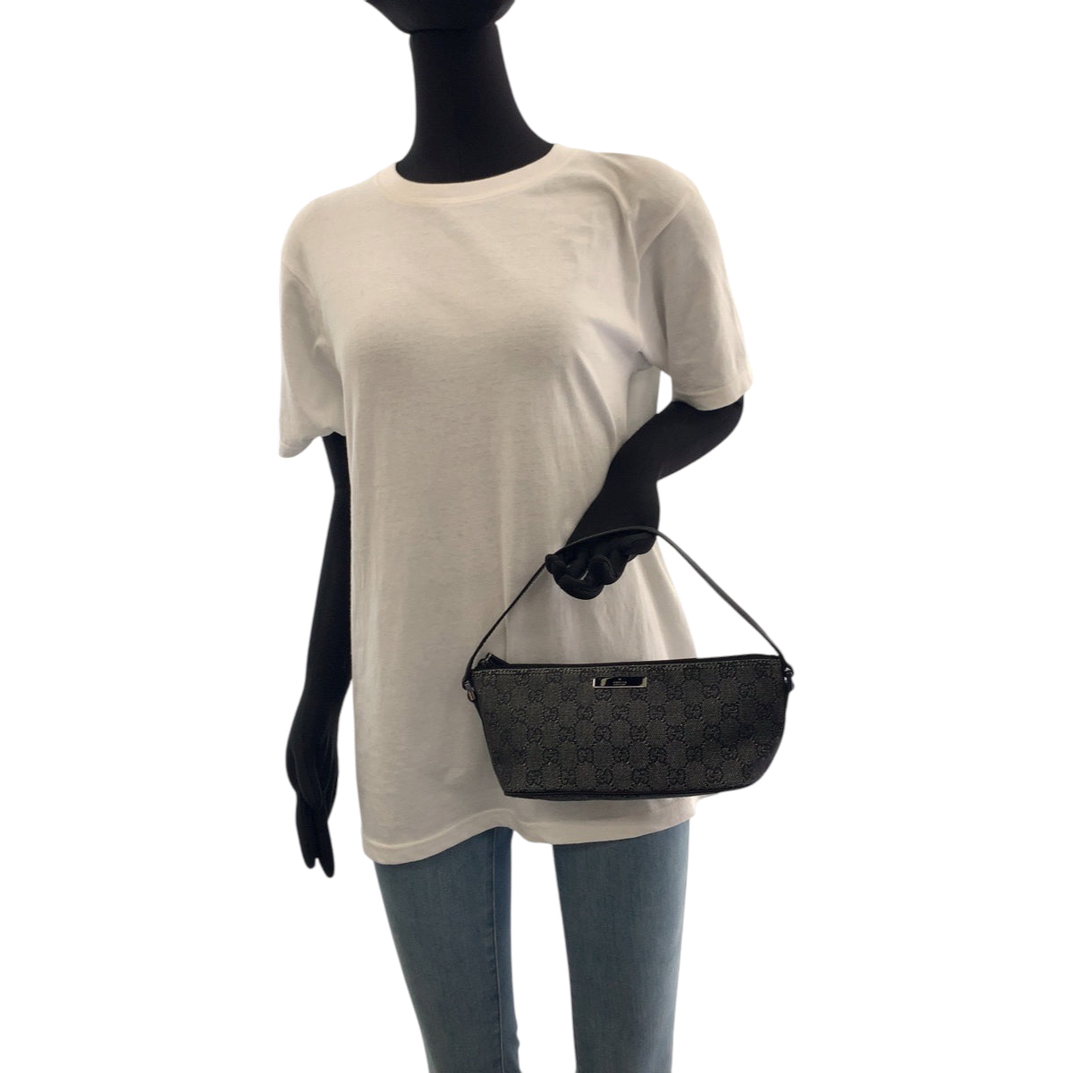 17178
GUCCI グッチ グレー シルバー金具 GGキャンバス 07198 ハンドバッグ アクセサリーポーチ  レディース ABP34