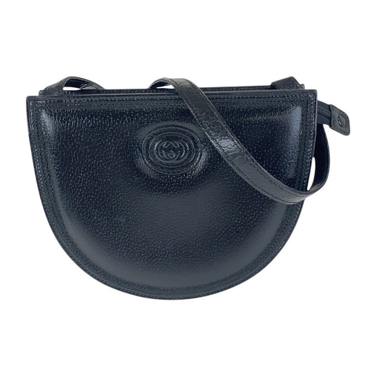17179
GUCCI グッチ ヴィンテージ オールドグッチ ブラック 黒 ゴールド金具 レザー 007 113 0108 斜め掛け ショルダーバッグ レディース A46
