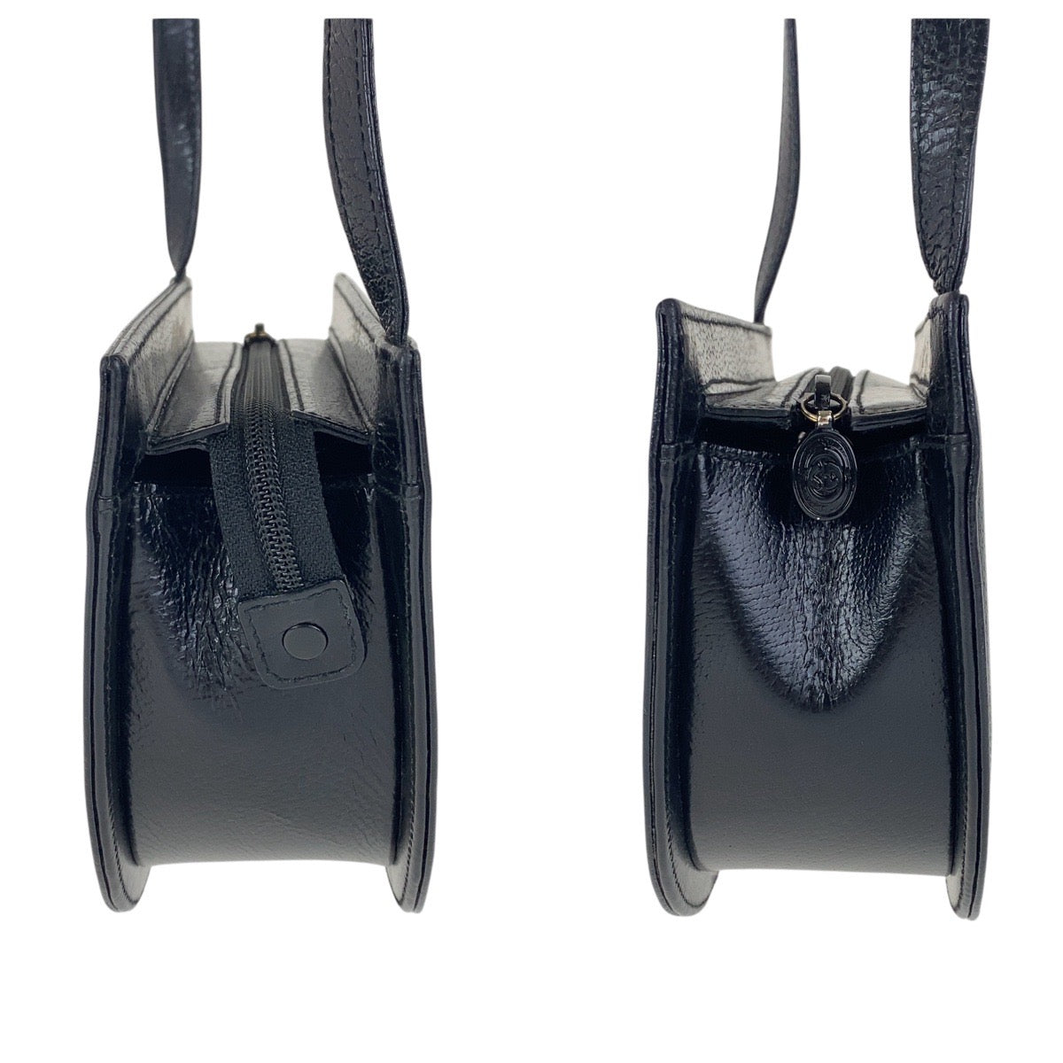 17179
GUCCI グッチ ヴィンテージ オールドグッチ ブラック 黒 ゴールド金具 レザー 007 113 0108 斜め掛け ショルダーバッグ レディース A46