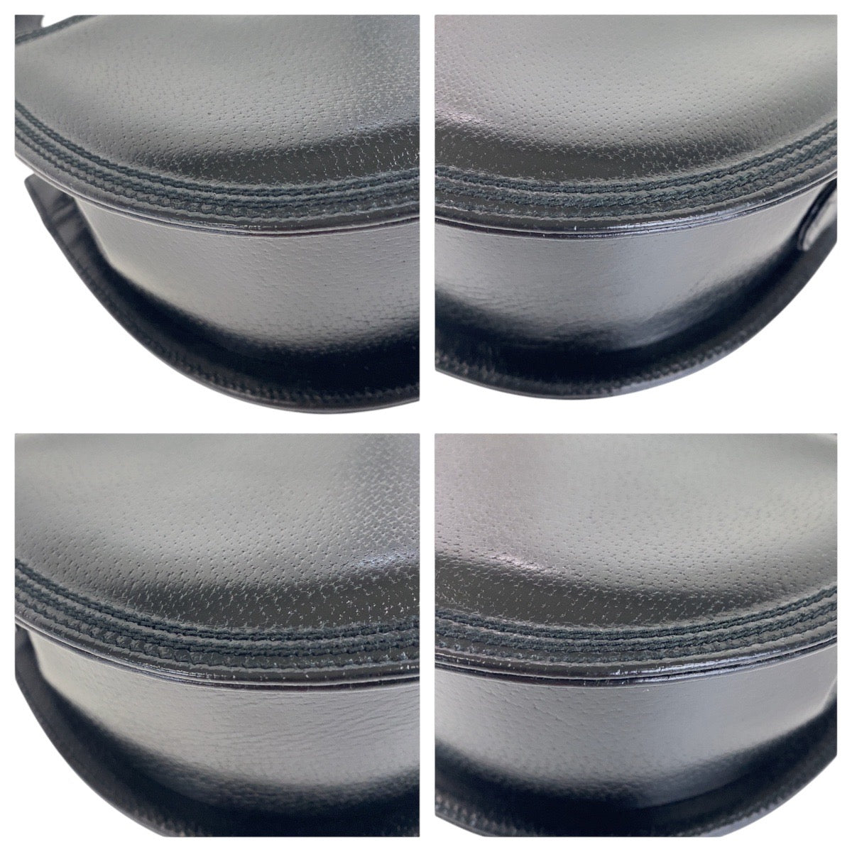 17179
GUCCI グッチ ヴィンテージ オールドグッチ ブラック 黒 ゴールド金具 レザー 007 113 0108 斜め掛け ショルダーバッグ レディース A46
