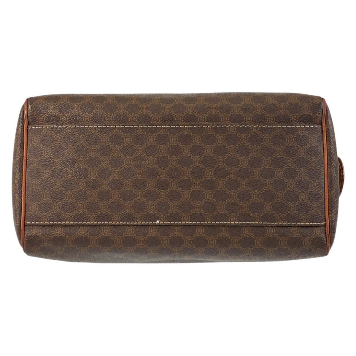17180
CELINE セリーヌ マカダム ブラウン ゴールド金具 PVC / レザー M13 ハンドバッグ ボストンバッグ  レディース AB33