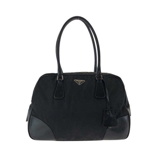 17185
PRADA プラダ テスート 三角ロゴプレート ブラック 黒 シルバー金具 ナイロン トートバッグ ショルダーバッグ  レディース ABP40
