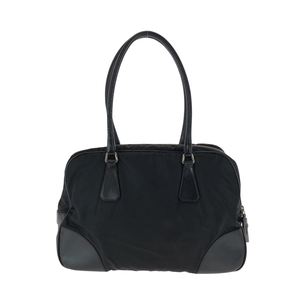 17185
PRADA プラダ テスート 三角ロゴプレート ブラック 黒 シルバー金具 ナイロン トートバッグ ショルダーバッグ  レディース ABP40