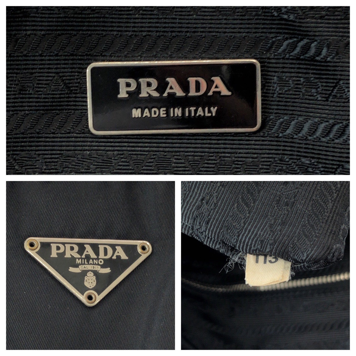 17185
PRADA プラダ テスート 三角ロゴプレート ブラック 黒 シルバー金具 ナイロン トートバッグ ショルダーバッグ  レディース ABP40