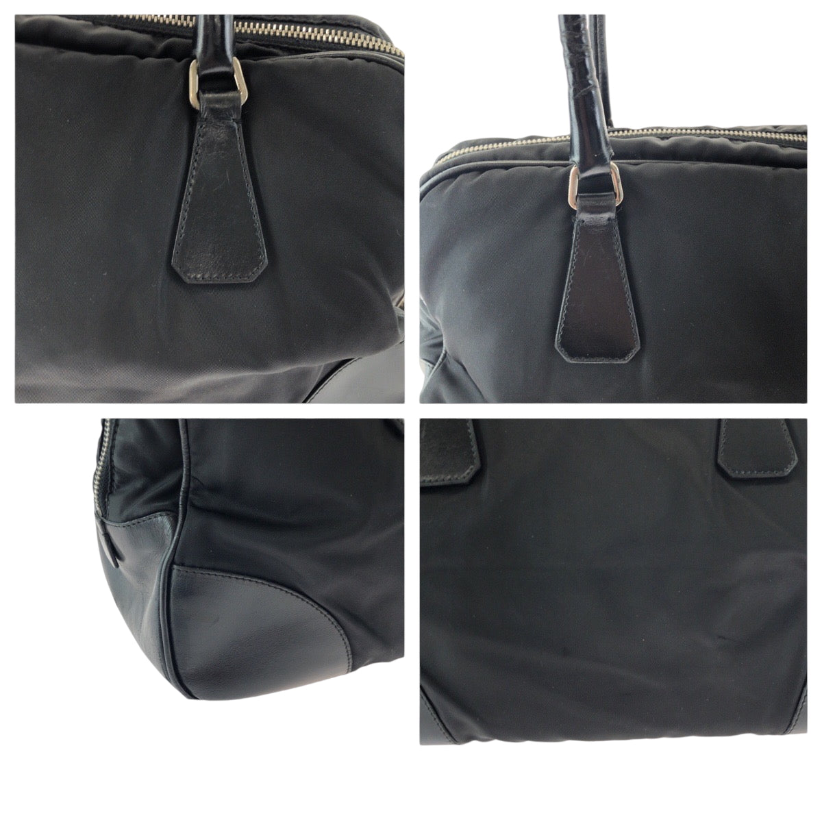 17185
PRADA プラダ テスート 三角ロゴプレート ブラック 黒 シルバー金具 ナイロン トートバッグ ショルダーバッグ  レディース ABP40