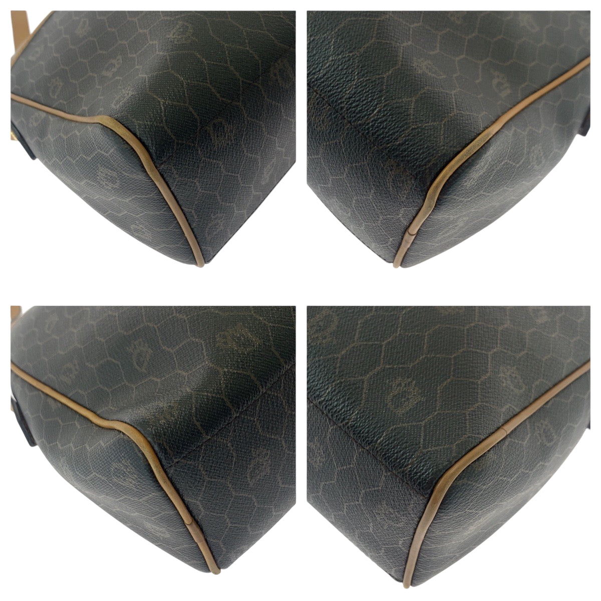 17187
Dior ディオール ヴィンテージ ハニカム柄 ブラウン ゴールド金具 PVC ショルダーバッグ ポシェット  レディース ABP32