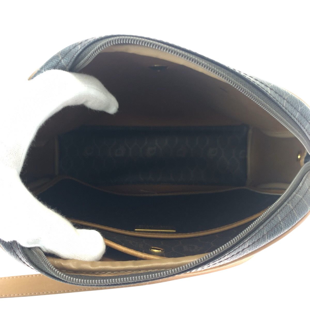 17187
Dior ディオール ヴィンテージ ハニカム柄 ブラウン ゴールド金具 PVC ショルダーバッグ ポシェット  レディース ABP32