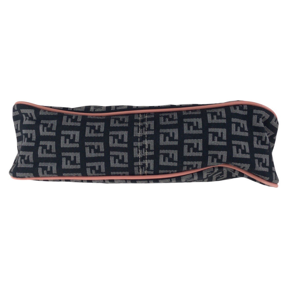 17188
FENDI フェンディ ズッキーノ ブラック 黒 ピンク ゴールド金具 キャンバス / レザー ショルダーバッグ  レディース
