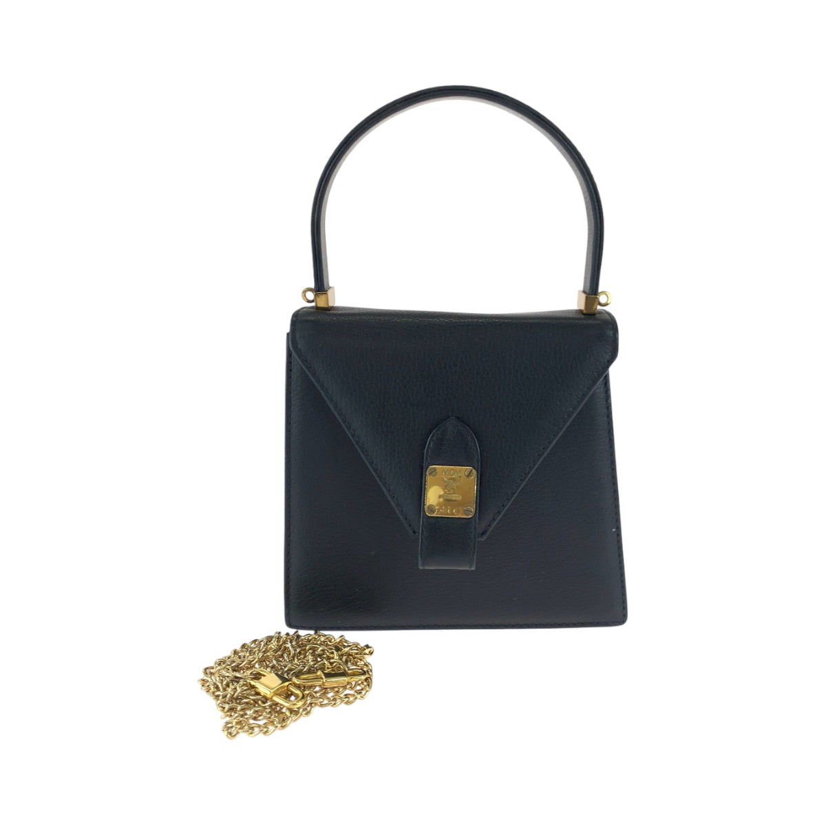 17189
MCM エム シー エム ヴィンテージ ブラック 黒 ゴール金具 レザー A0172 ショルダーバッグ ハンドバッグ 2way  レディース ABP50