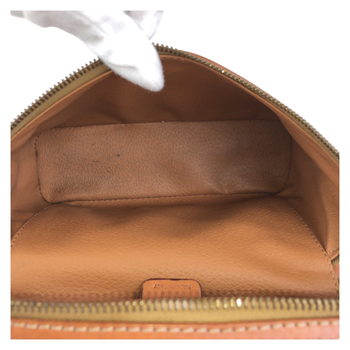 17190
CELINE セリーヌ マカダム ブラウン ゴールド金具 PVC / レザー M93 ハンドバッグ バニティバッグ  レディース AB34