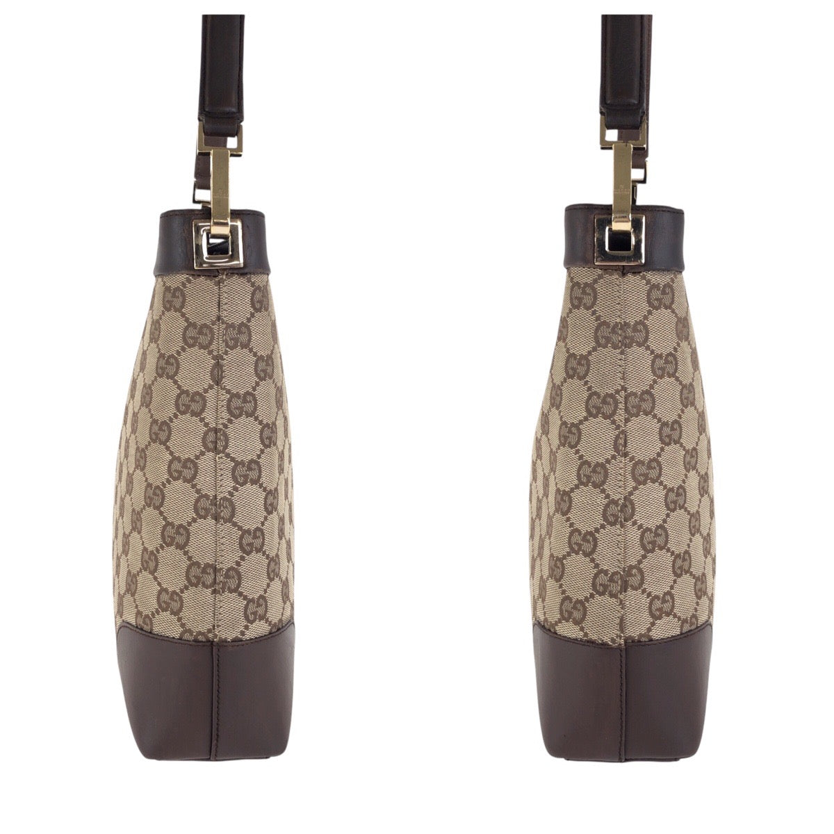 17191
GUCCI グッチ ブラウン ゴールド金具 GGキャンバス / レザー 001 4231 ショルダーバッグ  レディース ABP