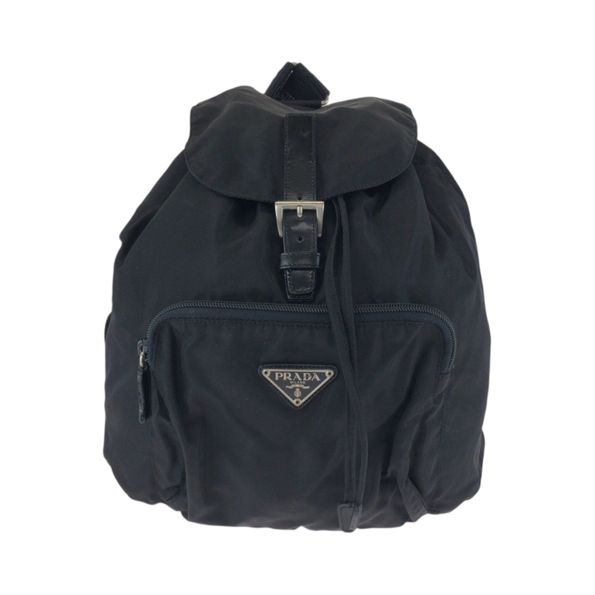 17192
PRADA プラダ テスート 三角ロゴプレート ブラック 黒 シルバー金具 ナイロン BZ5827 リュックサック バックパック  レディース ABP46
