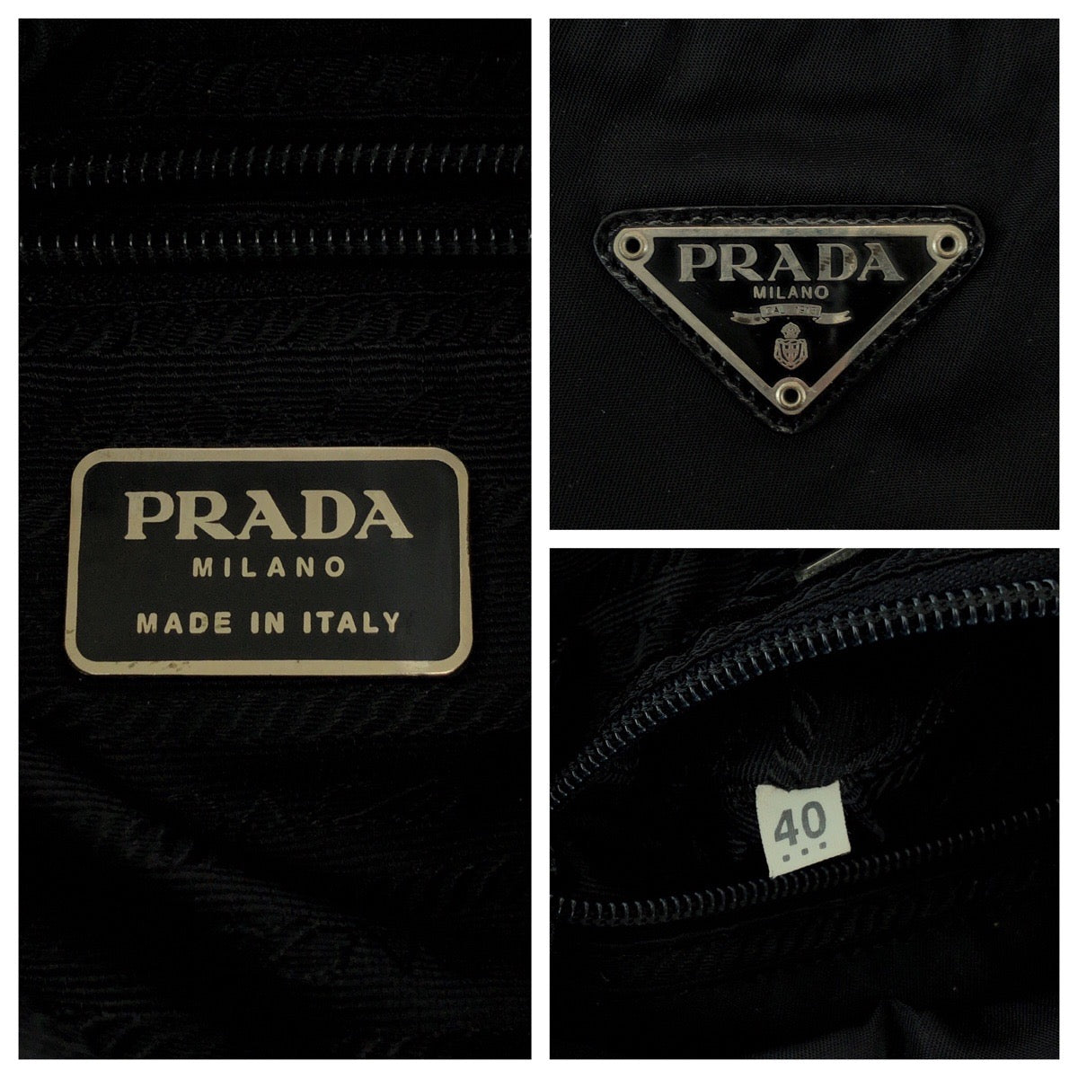 17192
PRADA プラダ テスート 三角ロゴプレート ブラック 黒 シルバー金具 ナイロン BZ5827 リュックサック バックパック  レディース ABP46