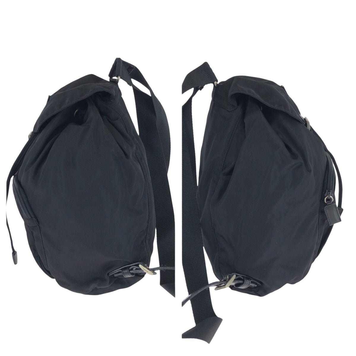 17192
PRADA プラダ テスート 三角ロゴプレート ブラック 黒 シルバー金具 ナイロン BZ5827 リュックサック バックパック  レディース ABP46
