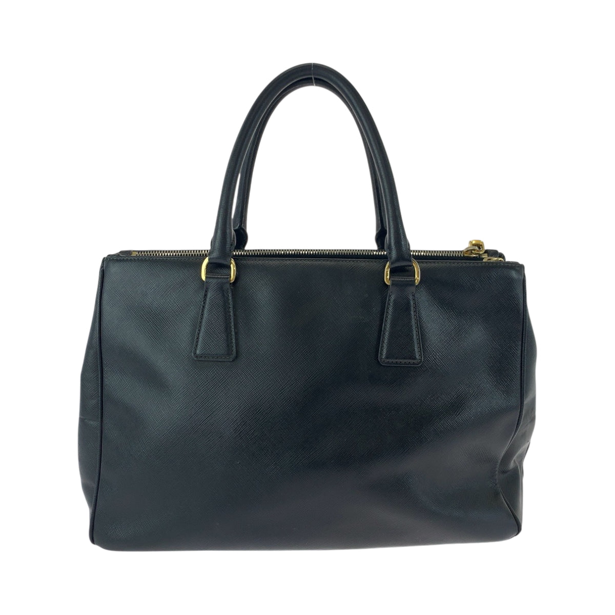 17194
PRADA プラダ ガレリア 三角ロゴプレート ブラック 黒 ゴールド金具 レザー BN2274 ハンドバッグ トートバッグ  レディース AB50