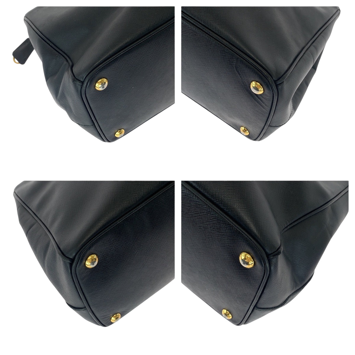 17194
PRADA プラダ ガレリア 三角ロゴプレート ブラック 黒 ゴールド金具 レザー BN2274 ハンドバッグ トートバッグ  レディース AB50