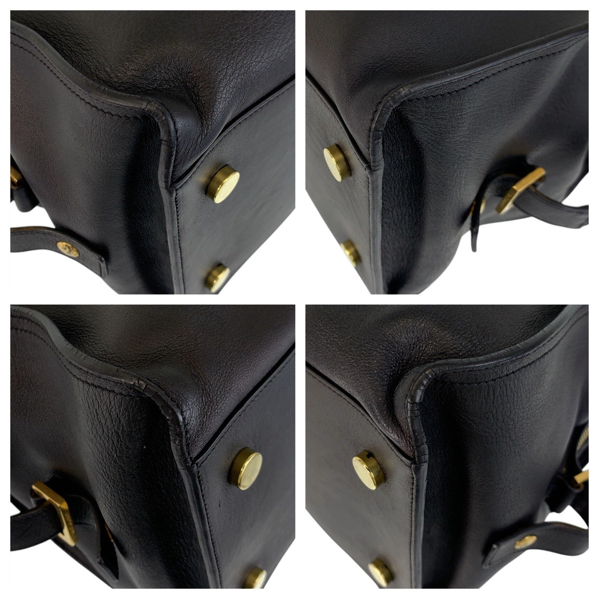 17195
SAINT LAURENT PARIS サンローランパリ YSL スモールカバス ブラック 黒 ゴールド金具 レザー ハンドバッグ トートバッグ  レディース