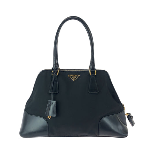 17196
PRADA プラダ テスート 三角ロゴプレート ブラック 黒 ゴールド金具 ナイロン ハンドバッグ トートバッグ ショルダーバッグ  レディース ABP42