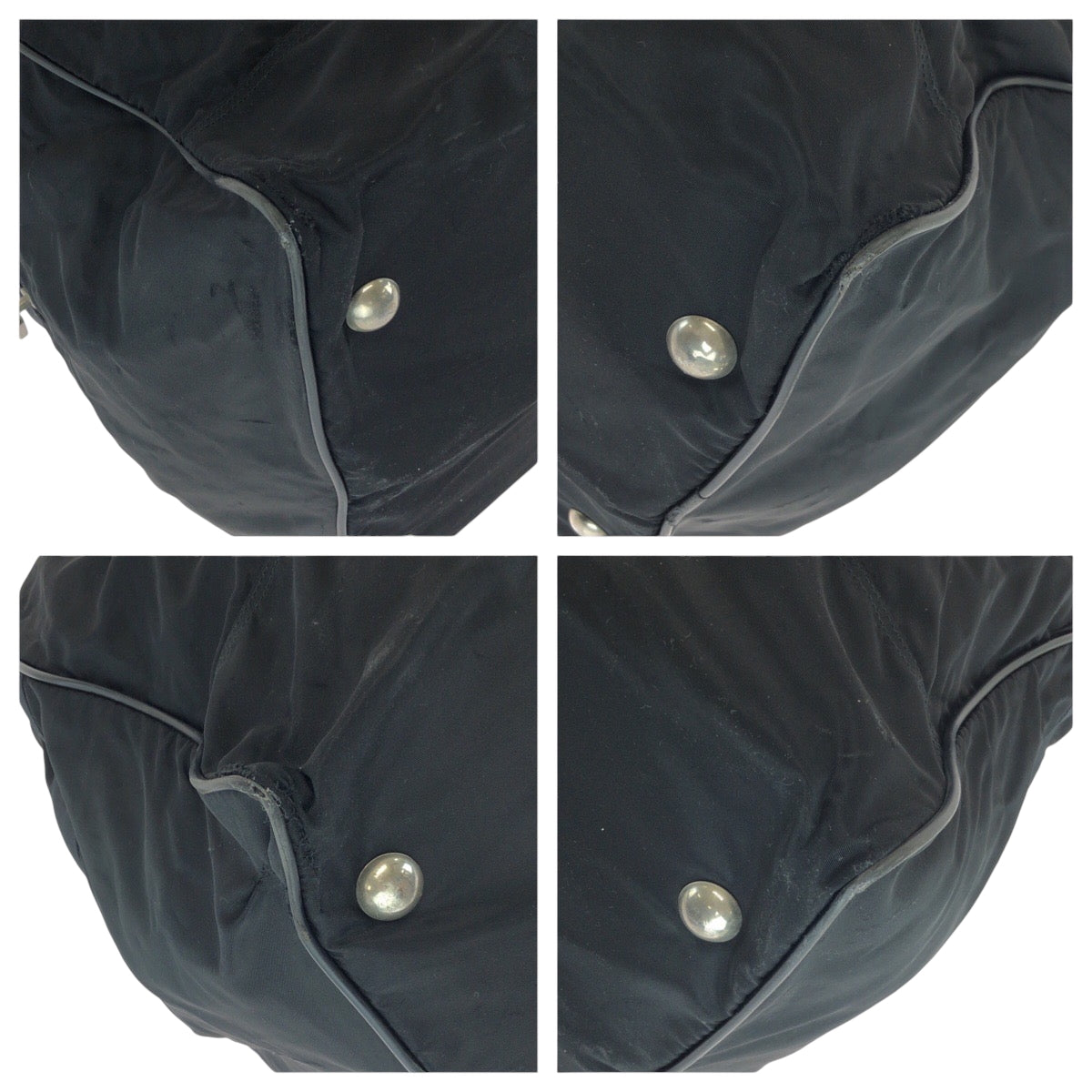 17197
PRADA プラダ テスート 三角ロゴプレート ブラック 黒 シルバー金具 ナイロン ボストンバッグ ハンドバッグ  メンズ AB42