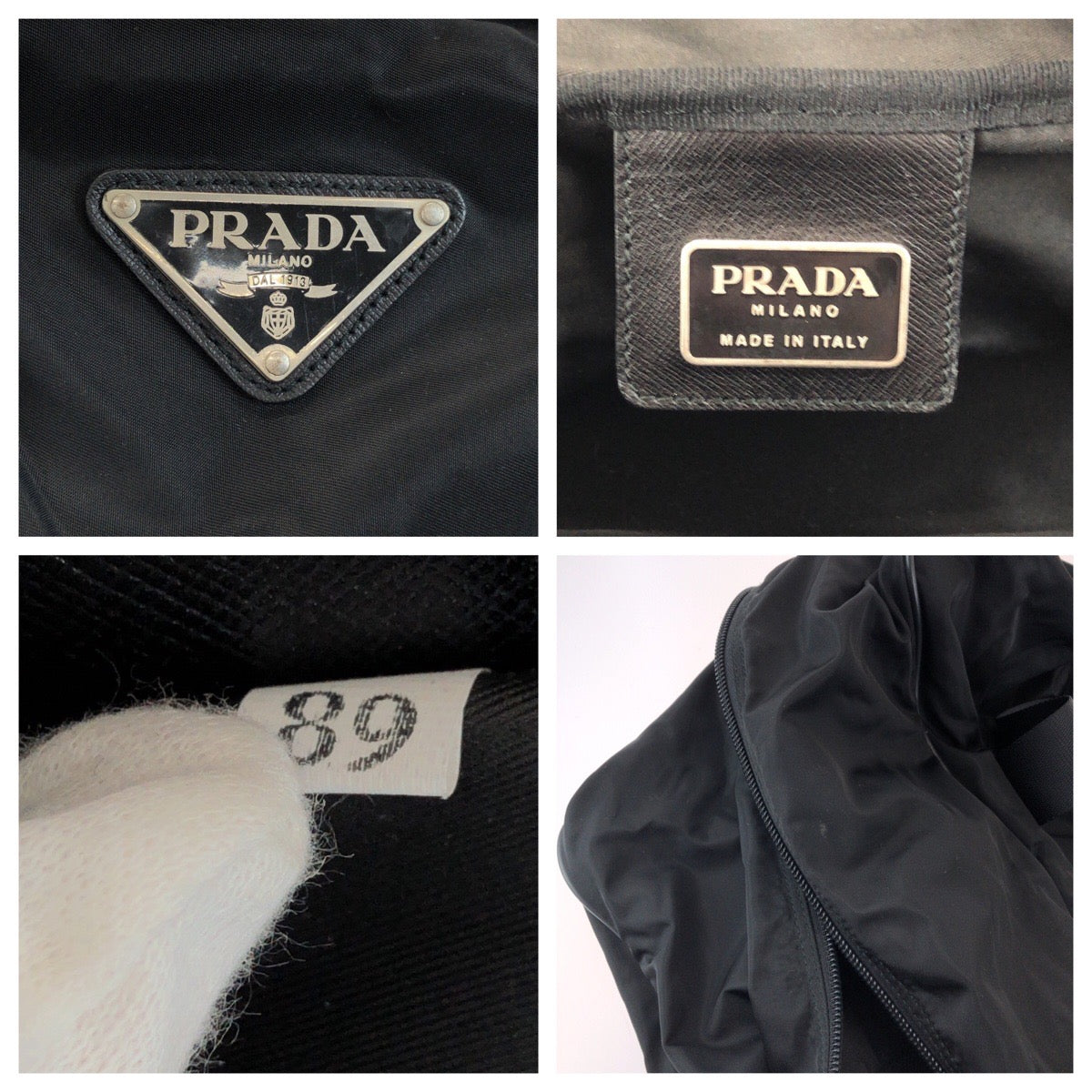 17197
PRADA プラダ テスート 三角ロゴプレート ブラック 黒 シルバー金具 ナイロン ボストンバッグ ハンドバッグ  メンズ AB42