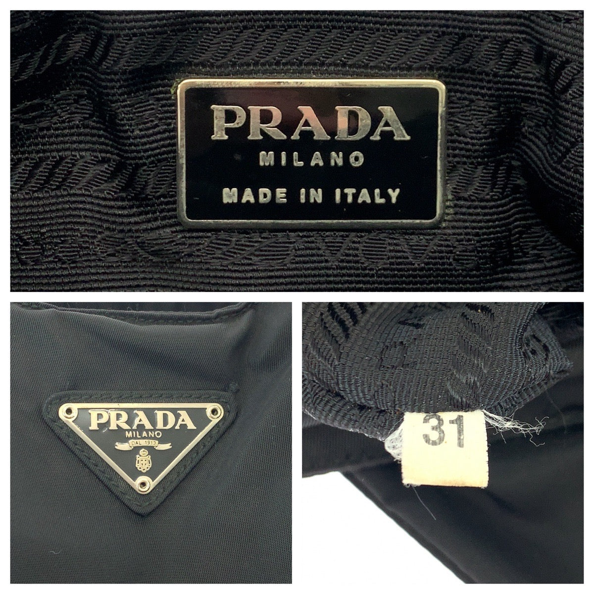 17198
PRADA プラダ テスート 三角ロゴプレート ブラック 黒 シルバー金具 ナイロン トートバッグ ハンドバッグ ショルダーバッグ  レディース AB26