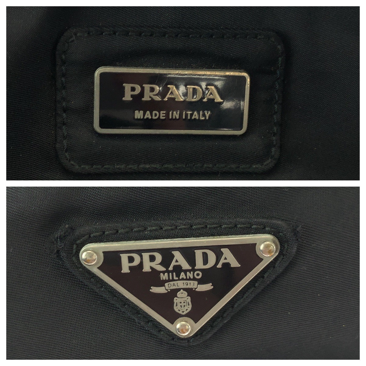 17200
PRADA プラダ テスート 三角ロゴプレート ブラック 黒 シルバー金具 ナイロン V210 ウエストバッグ バムバッグ  メンズ AB40