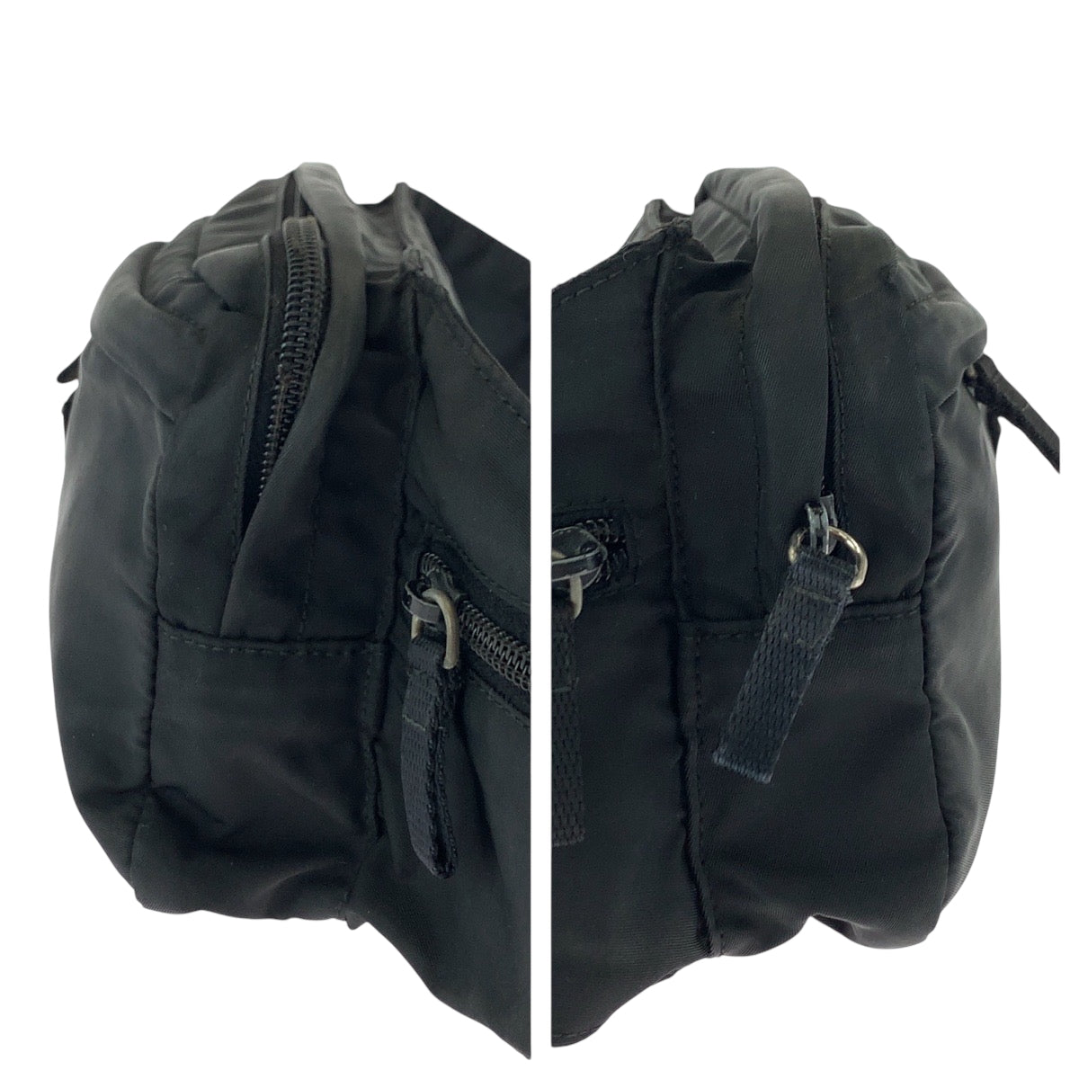 17200
PRADA プラダ テスート 三角ロゴプレート ブラック 黒 シルバー金具 ナイロン V210 ウエストバッグ バムバッグ  メンズ AB40