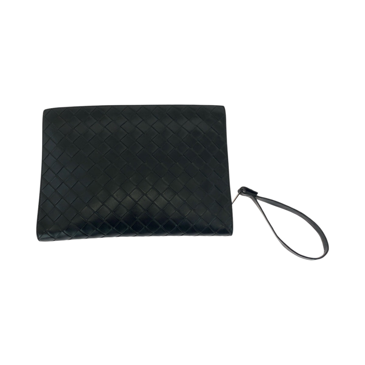 17201
BOTTEGAVENETA ボッテガヴェネタ マキシイントレチャート ブラック 黒 シルバー金具 レザー クラッチバッグ セカンドバッグ  メンズ