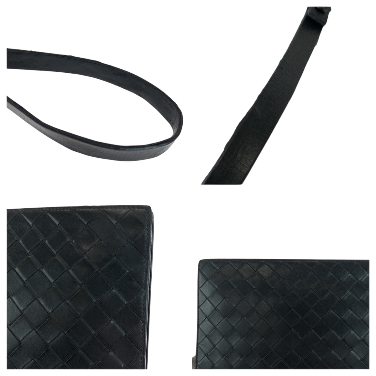 17201
BOTTEGAVENETA ボッテガヴェネタ マキシイントレチャート ブラック 黒 シルバー金具 レザー クラッチバッグ セカンドバッグ  メンズ