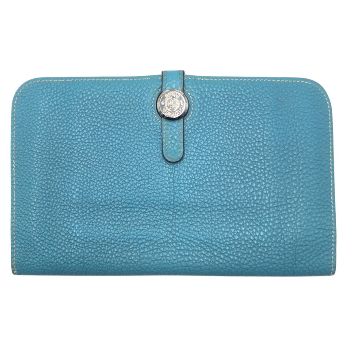 17202
HERMES エルメス ドゴンGM ブルー ライトブルー シルバー金具 トゴ 長財布 ロングウォレット 男女兼用 □H刻印 レディース AB30