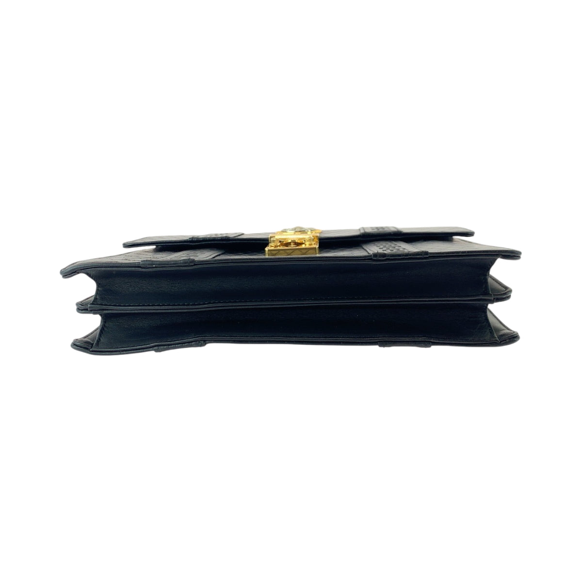 17203
VERSACE ヴェルサーチ サンバースト ブラック 黒 ゴールド金具 レザー セカンドバッグ ハンドバッグ クラッチバッグ  メンズ ABP42