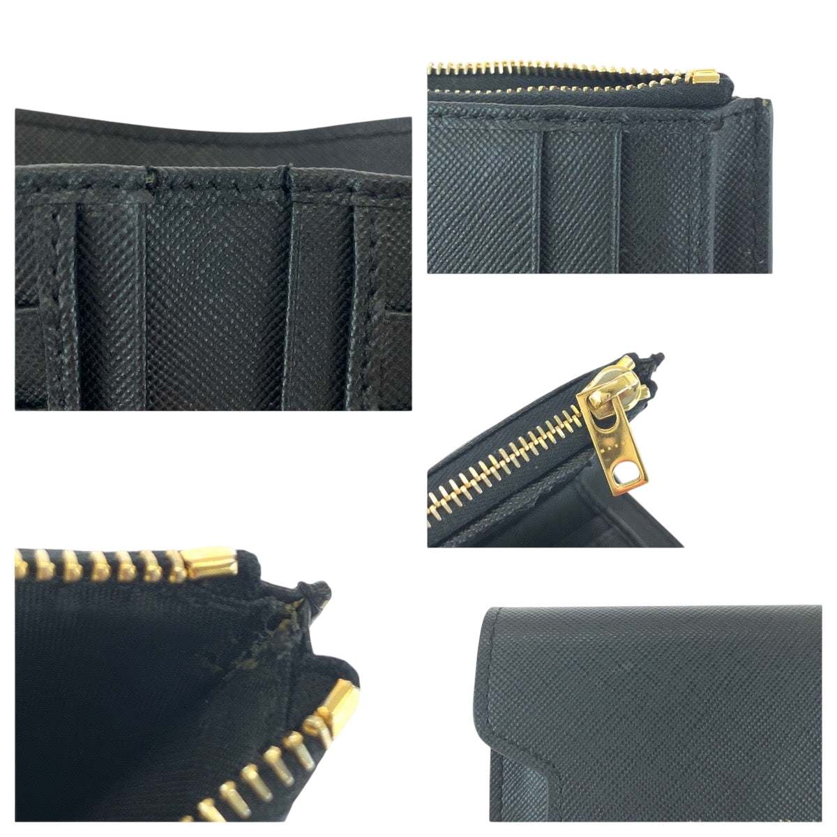 17206
MARNI マルニ サフィアーノ ブラック 黒 ゴールド金具 レザー PFMO0052U2 折財布 コンパクトウォレット  レディース AB9